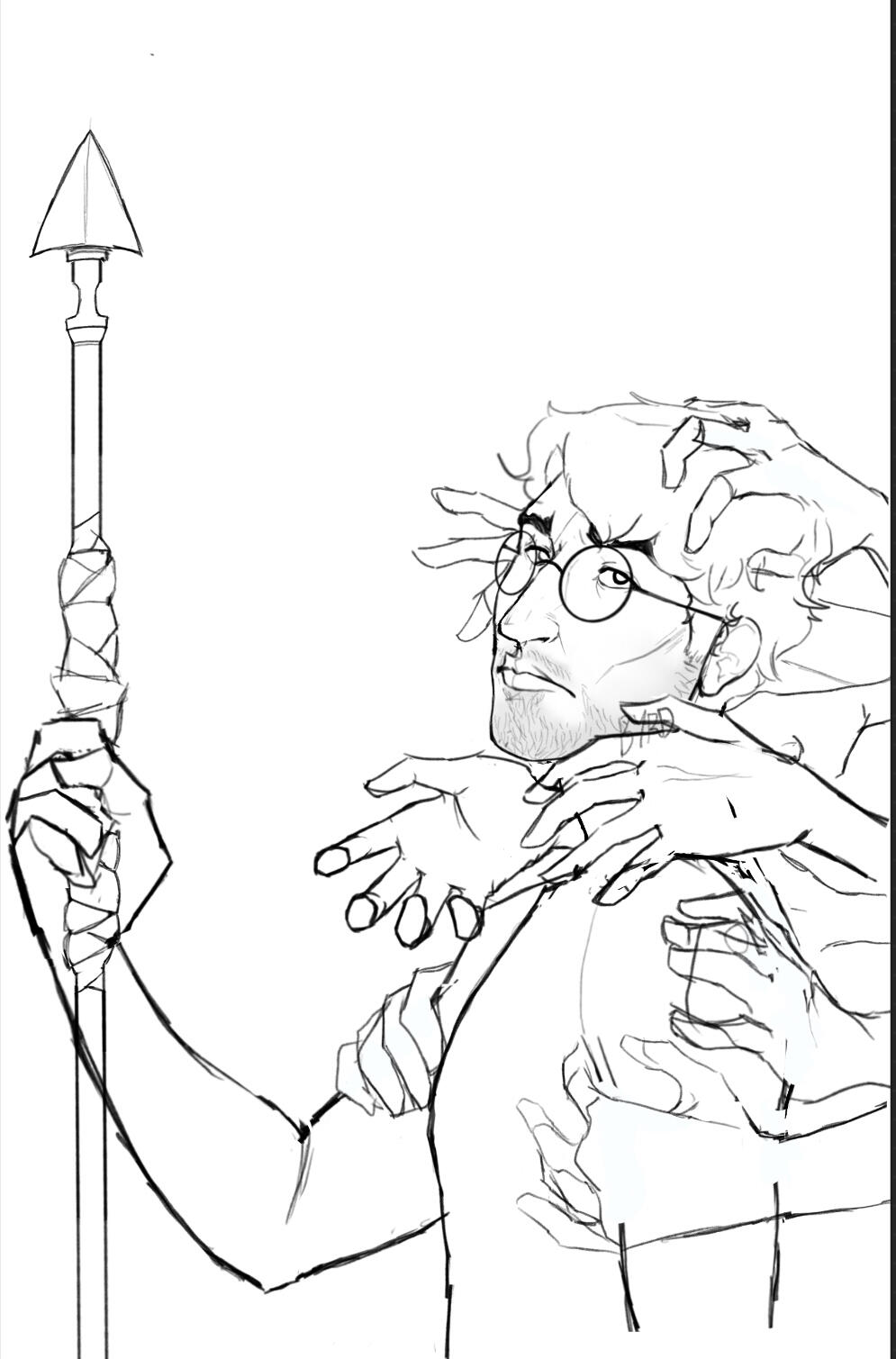 (DA oc) Half body sketch